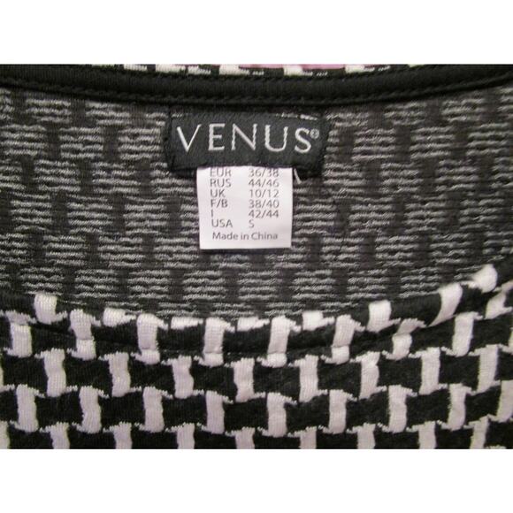 Venus Womens Black White Geometric Print Stretch Mini Dress US S Tulip Y2K Vtg - Picture 5 of 5